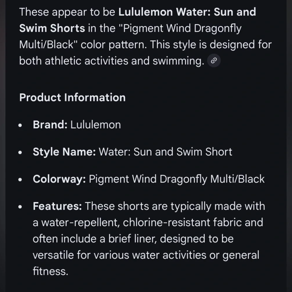 Lululemon Water: Sun & Swim women’s swim shorts Pigment Wind Dragonfly Sz S - Picture 6 of 8